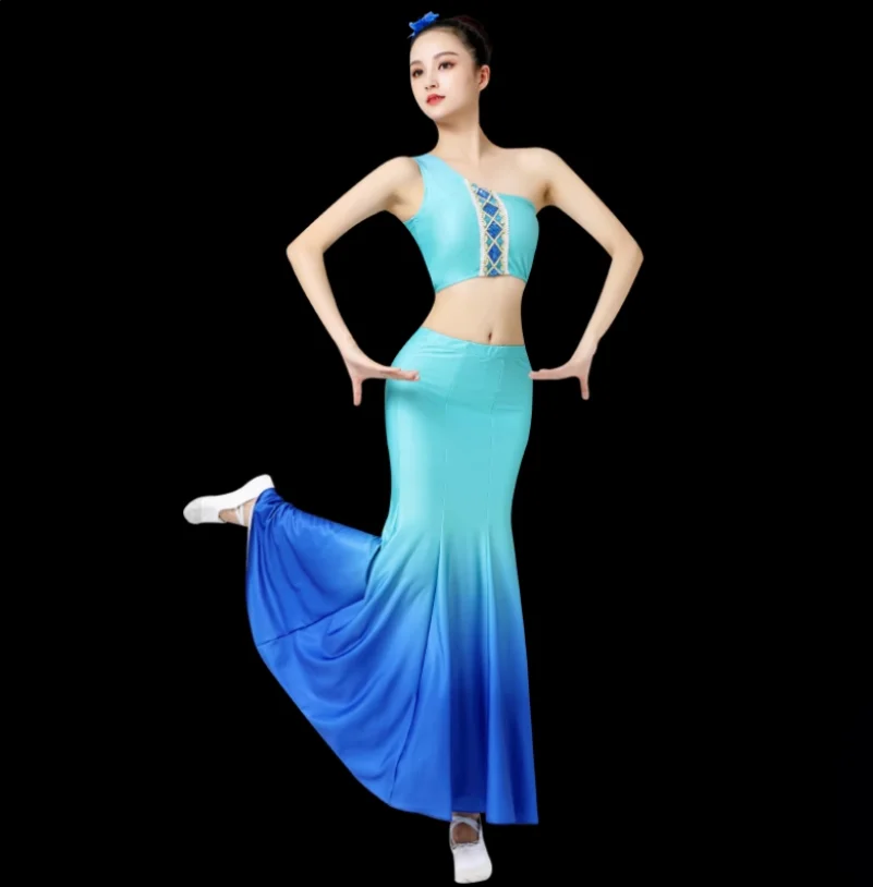 Stroje do tańca pawia Dai, tradycyjne ludowe stroje chińskich mniejszości etnicznych, strój na festiwal tańca pawia, występ sceniczny Hmong