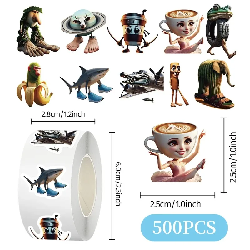 

500pcs cute Stickers ‌Blow one's mind Sticker Kawaii Classic Toys Stationery Envelope Sealing DIY Decoration Gift