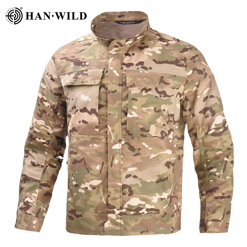 HAN WILD Men's Tactical Climbing Jackets Waterproof Jacket Windbreaker Outdoor Camping Coat Male Clothing Hunting Clothes