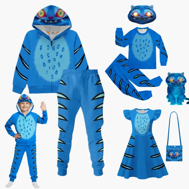 Kpop démon chasseurs tigre Cosplay Costume démon Huntrx Derpy tigre sweat à capuche pantalon ensembles enfants Halloween fête de noël tenues drôles