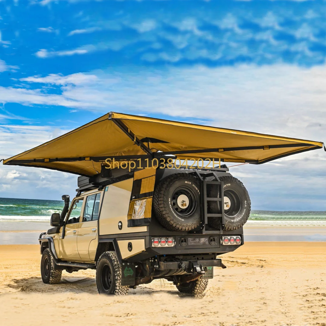 

270-degree boneless fan-shaped sunshade and rainproof self-driving car awning Large free-standing folding car side awnings