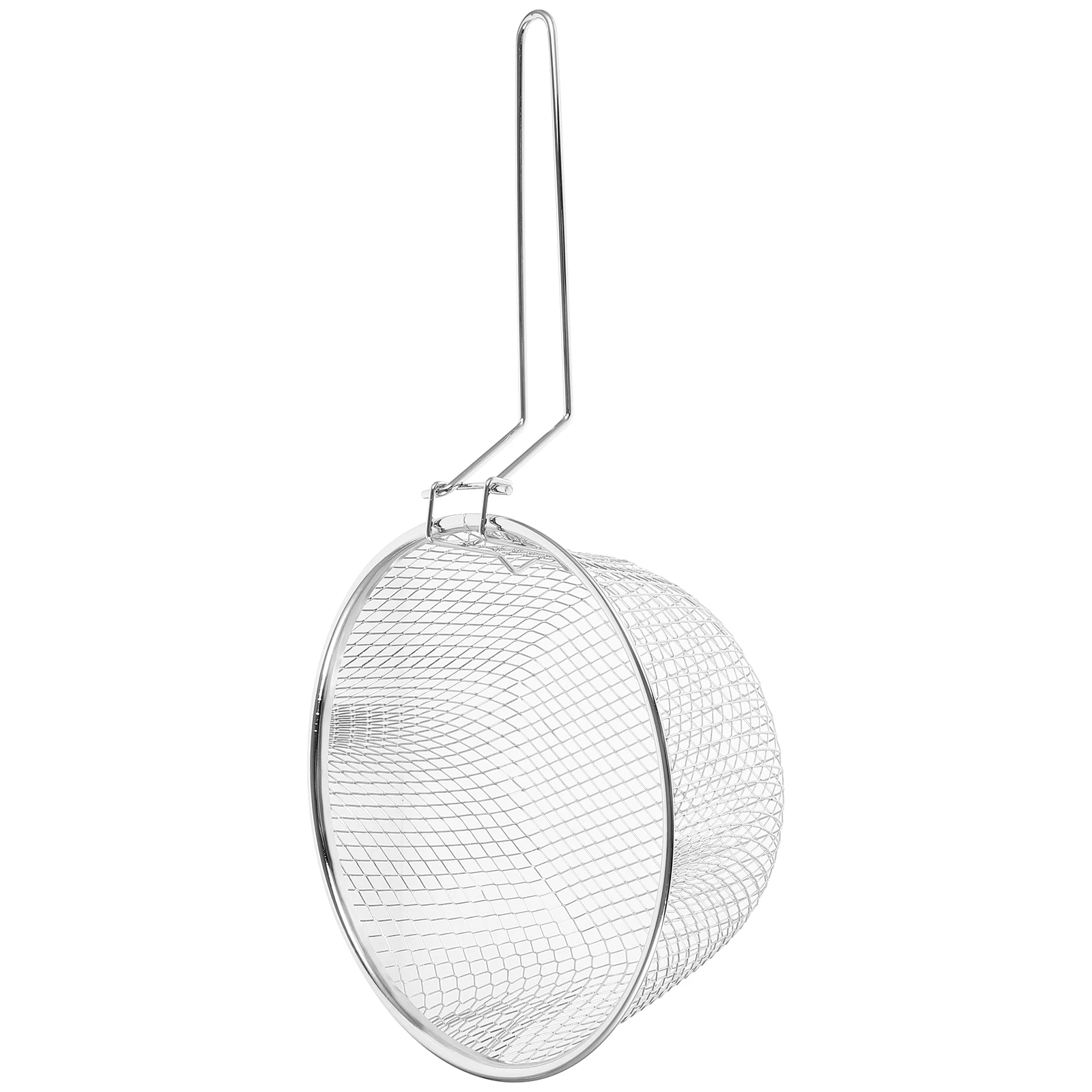 

Stainless Steel 304 Deep Fryer Basket 2L Capacity Large Volume Metal Frying Basket Kitchen Hotel Utensils Oil Strainer