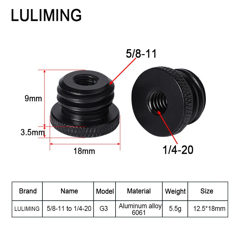 5/8-11 to 1/4 3/8 Inch Laser level Conversion Screw 5/8-11 Mini laser level Meter Tripod Screw Camera Tripod Mount Adapter