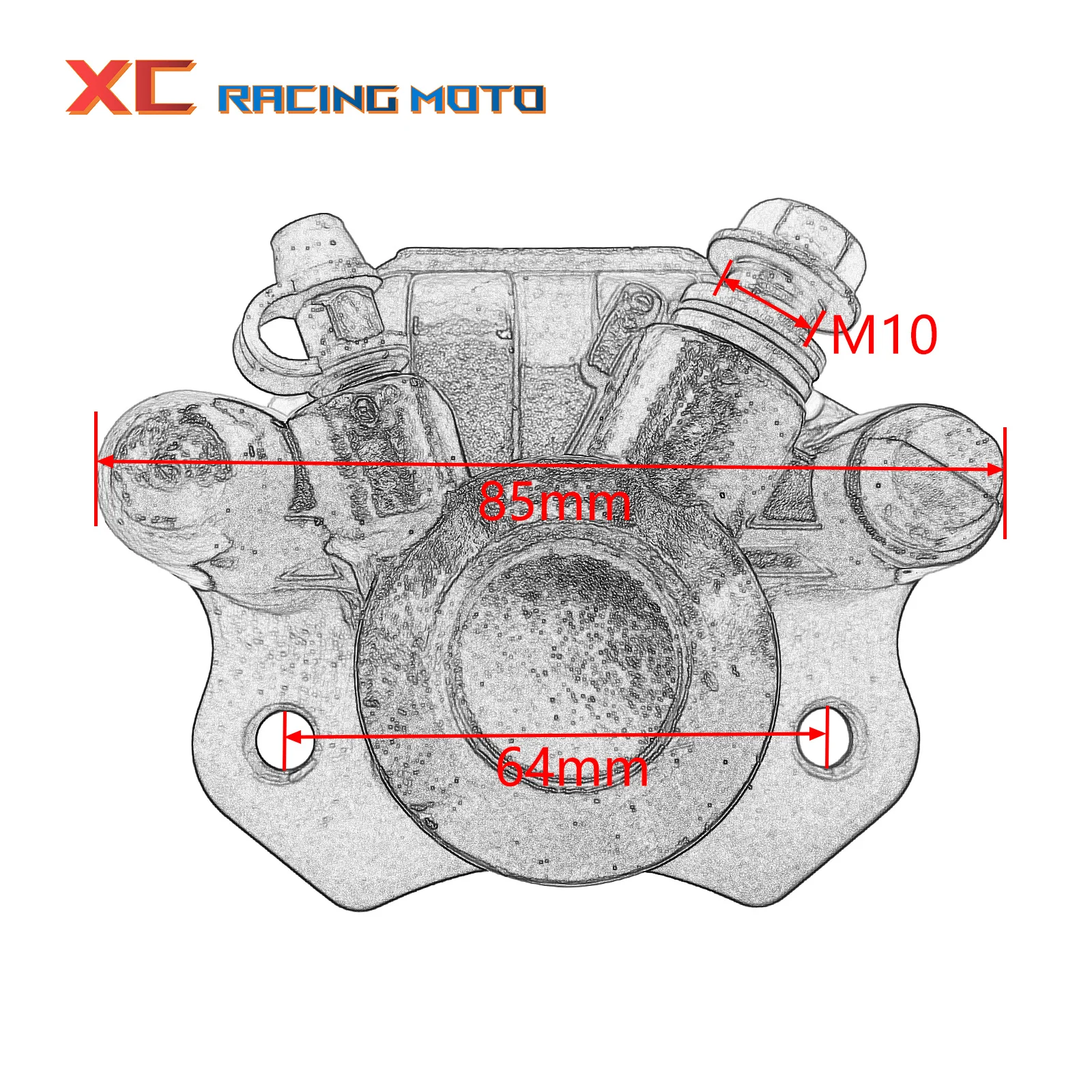 M10 Front & Rear ATV Brake Pump Brake Caliper For ATV Quad Dirt Bike Buggy Go Kart 50cc 70cc 110cc 125cc Universal Accessories