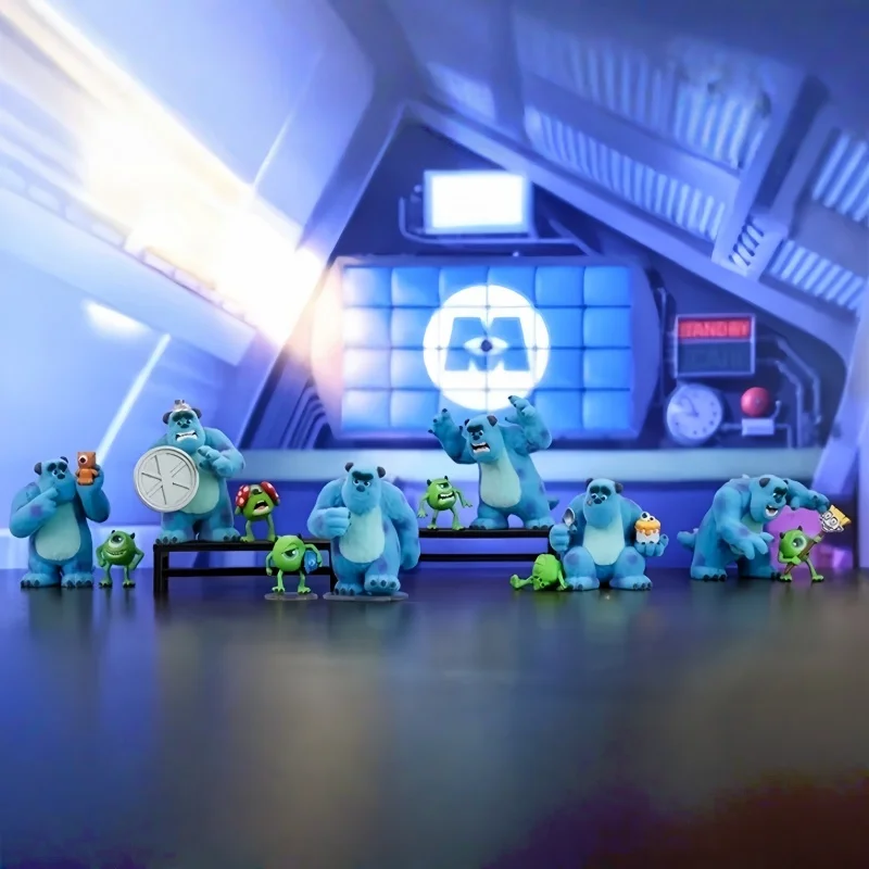 

Toptoy Disney Monsters Inc Work Log Series Blind Box Sullivan Sulley Mike Wazowski Flocking Anime Figure Collectible Gift