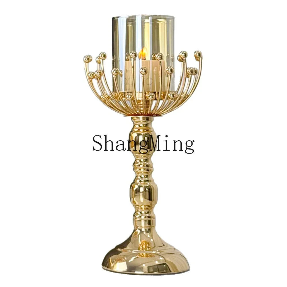 

DSA gold glass aromatherapy candle holder high-end living room dining table romantic atmosphere candlelight dinner aromatherapy