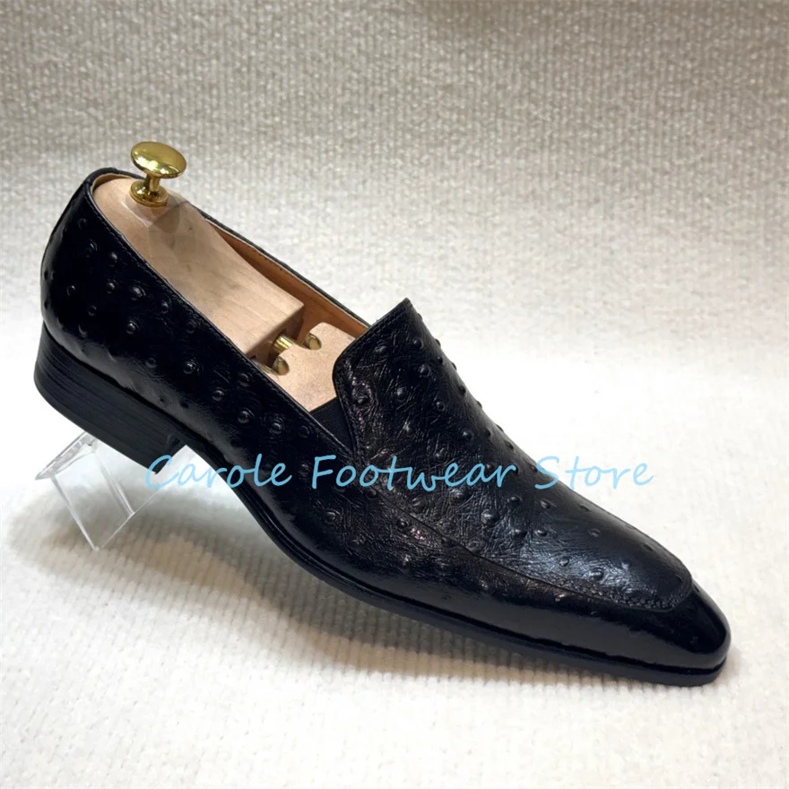 الذكور جلد طبيعي أحذية أنيقة غير رسمية موضة أشار تو كعب مكتنز الانزلاق على ديربي أحذية الأعمال فستان رسمي الأحذية #5