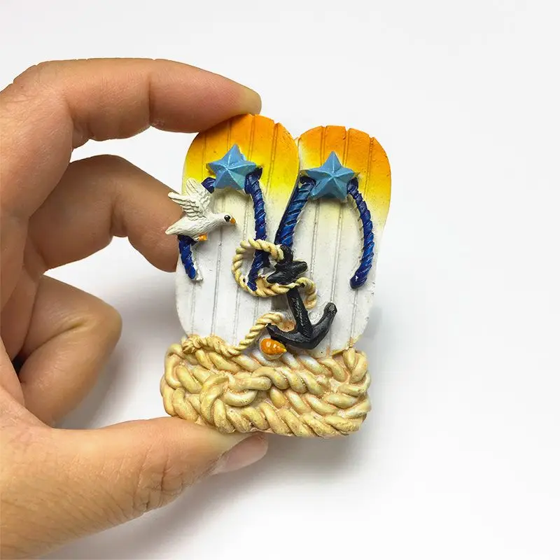 

Maldives Slippers Anchor Seagull Personalized Creative Refrigerator Magnets Travel Souvenirs High-Value Crafts