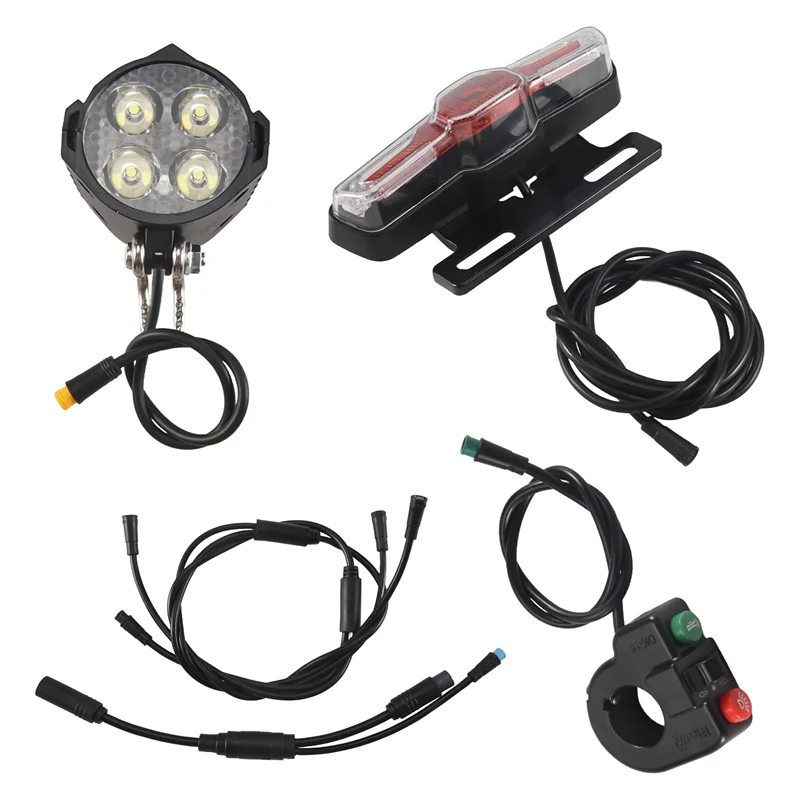 B72A For Bafang BBS01 BBS02 BBSHD Mid Drive Motor Electric Bike Waterproof Line Light Set With Brake Turn Signal Bike Light