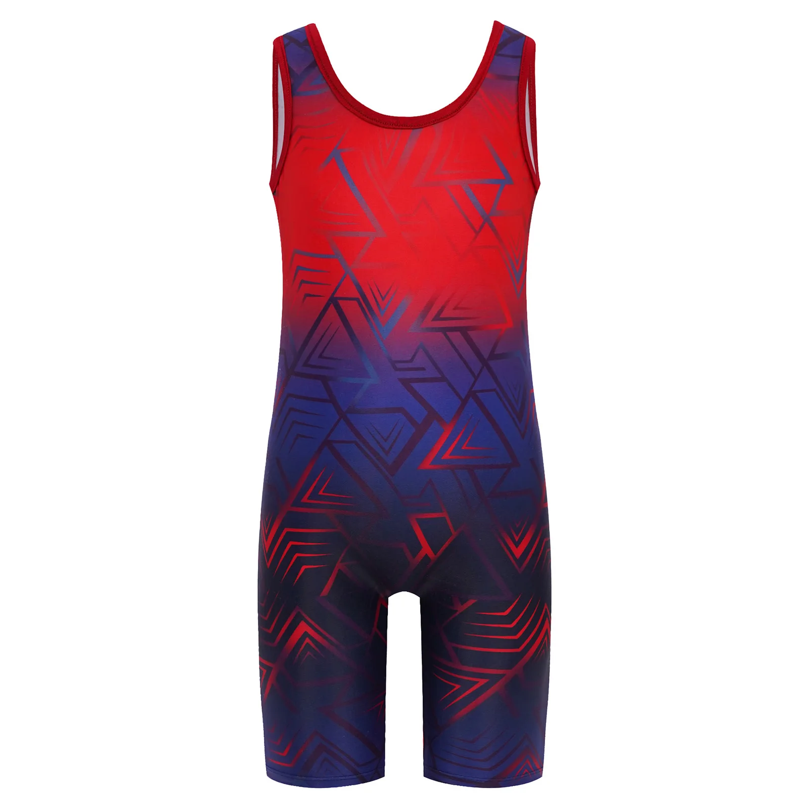 Kids Boys Swimsuit Geometric Printed Jumpsuit Swimsuit Wrestling Singlet Swimming Costume Sports Bodysuit Cycling Gym Fitness