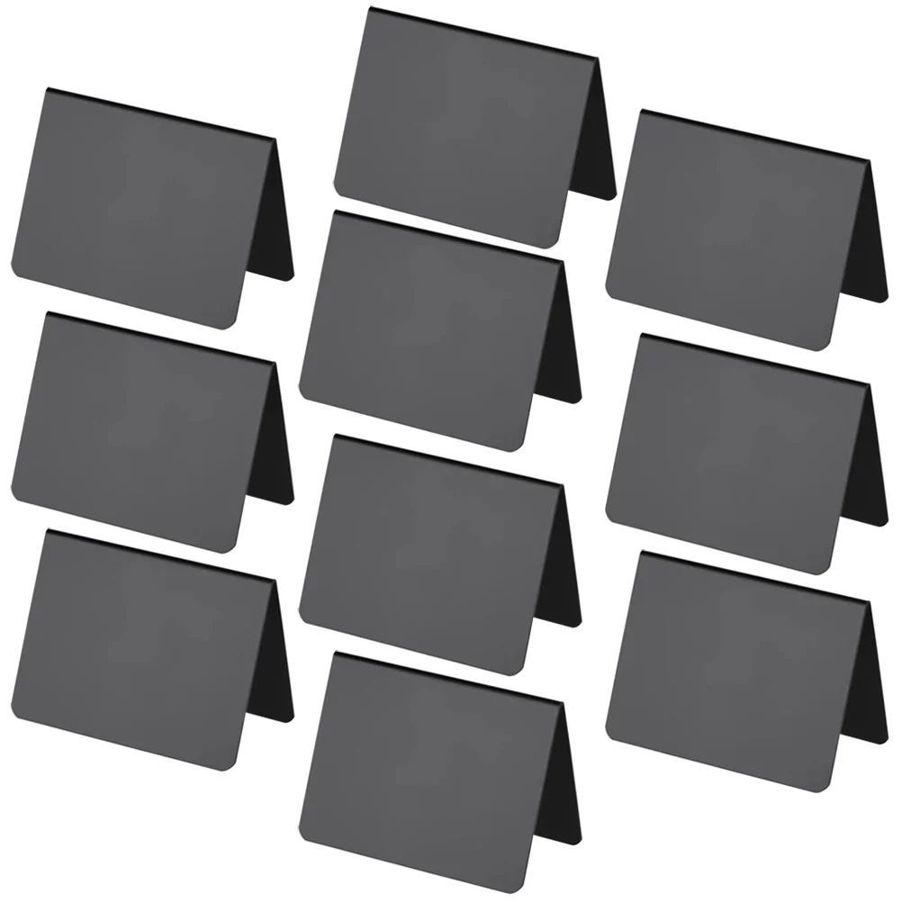 

10pcs Plastic Chalkboard Signs Tabletop Standing Memo Boards Erasable Writing Message Board For Shop Wedding Party Buffet Small