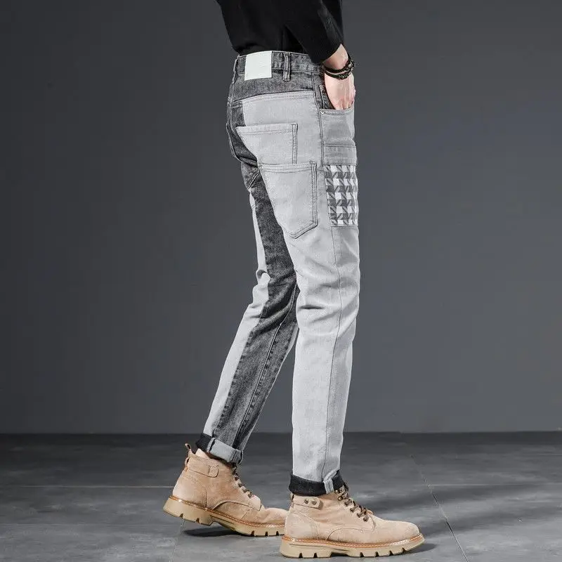Men's Motorcycle Jeans Luxury Man Clothing Retro Heavy Industry Old Tooling Jeans Men's Trendy Slim-fitting Casual Long Pants
