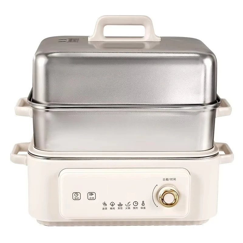 17 liters large capacity digital display adjustable temperature multi-layer breakfast insulation kitchen electric steamer