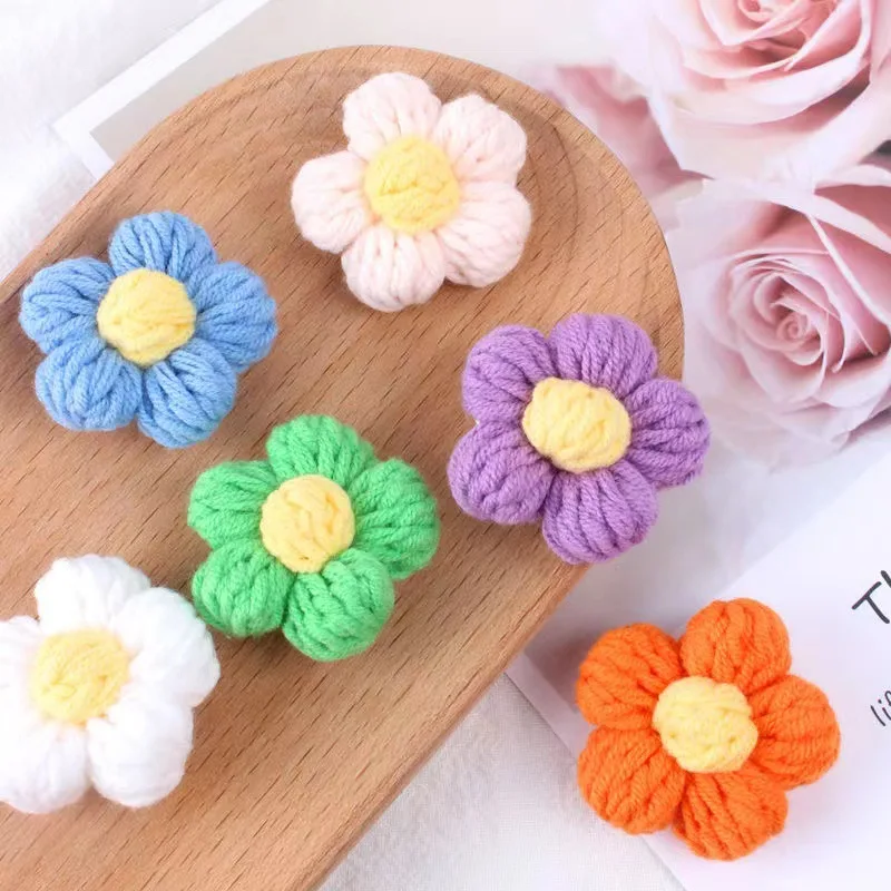زهرة الصوف زين للملابس ، خياطة على بقع ، ديكور الأزهار للأحذية ، القبعات ، الحرفية DIY بها بنفسك ، مشبك شعر ديكور الزفاف ، 10 قطعة ، 30 قطعة ، 50 قطعة
