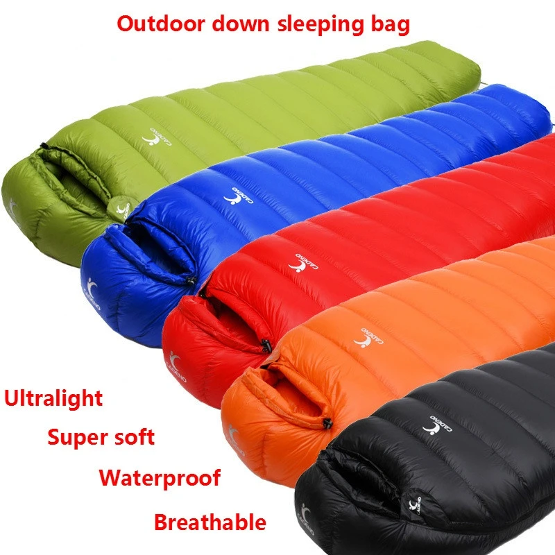 Ultra Light Mummies Sleeping Bag, White Duck Down, Nylon, Outdoor Travel, Camping, Winter, Autumn, New