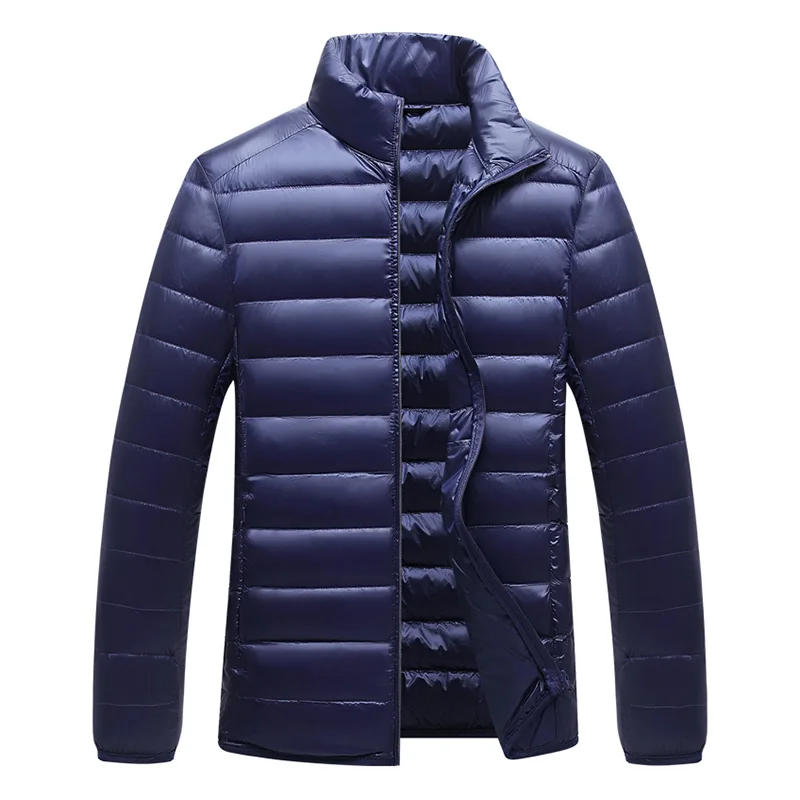 winter jacket for men jaqueta masculina inverno Jaqueta outono inverno para homens Jaqueta de penas de pato branca ultra leve e fina M-6XL Jaquetas de primavera para homens Casaco com gola alta