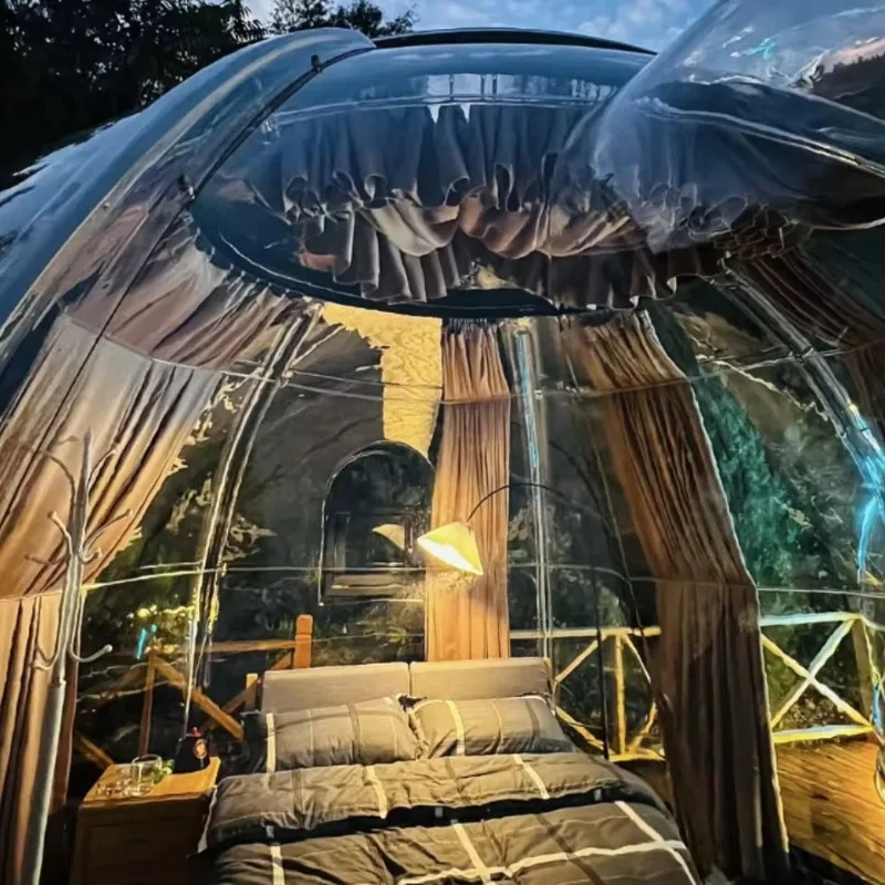 Waterproof Bubble Room Tiny House Polycarbonate Dome Starry Sky Room Clear Outdoor Hotel Transparent Bubble House for Canada