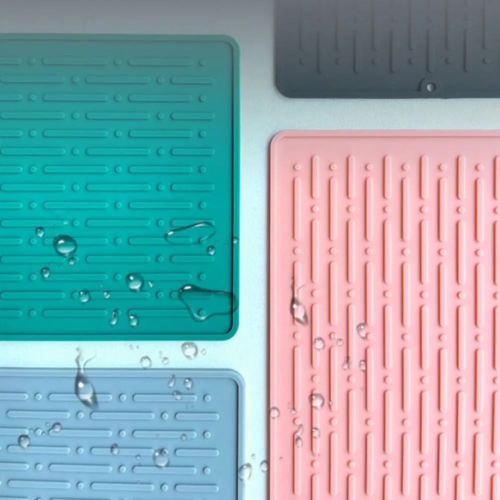 

Silicone 1 pc Draining for Counter Durable Heat Resistant Cushion Pad Dish Mat Drying Pad Place Mat