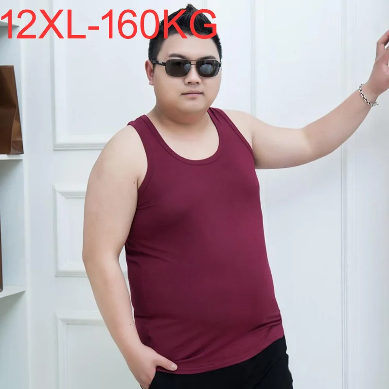 12XL Tank Tops men 10XL men\'s sweat Big size vest summer super large Sleeveless Modal undershirt big size bodybuilding workout