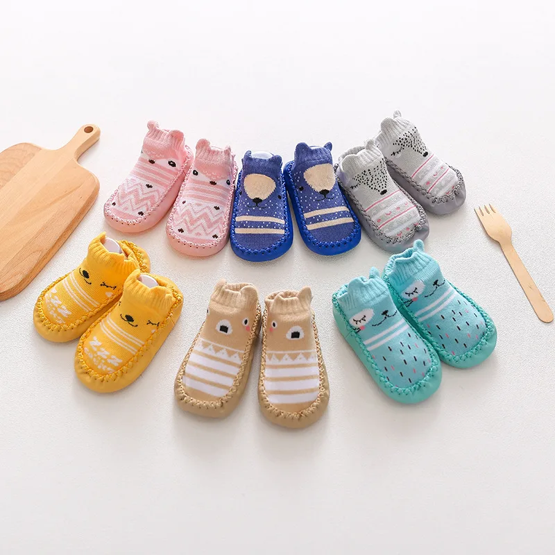 Baby Socks Slippers With Rubber Soles Girl Boy Infant Newborn Children Floor Socks Shoes Anti Slip Soft Sole Toddlers Indoor