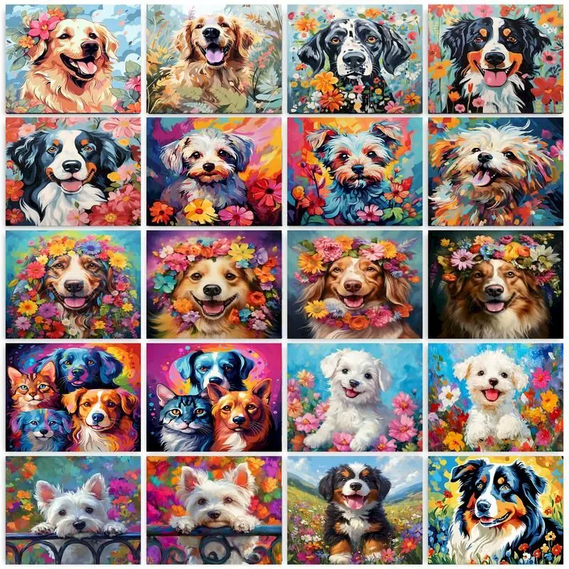 

GATYZTORY Paint By Numbers For Adults Diy Acrylic Painting Field Dog Paint By Numbers Kits On Canvas For Home Wall Decor