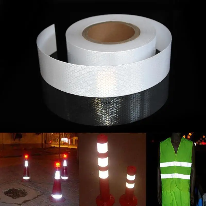5cm*25m Waterproof Reflective Material Car Stickers Self-Adhesive Tapes Honeycomb White Reflectors Decals For Bicycle Motorcycle