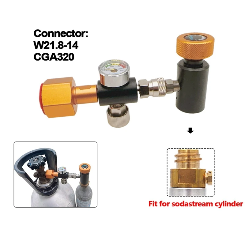 Adaptador de recarga de estación de llenado de Co2 para cargar cilindro de Gas azul con fuente de espíritu Sodastrem Fizzi (rosca TR21-)-AT64