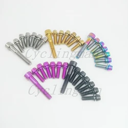 Titanium / Ti Bolts For Stem & Headset - 7 pcs (6pcs M5 x 16mm & 1pc M6 x 35mm) Gold Rainbow Black