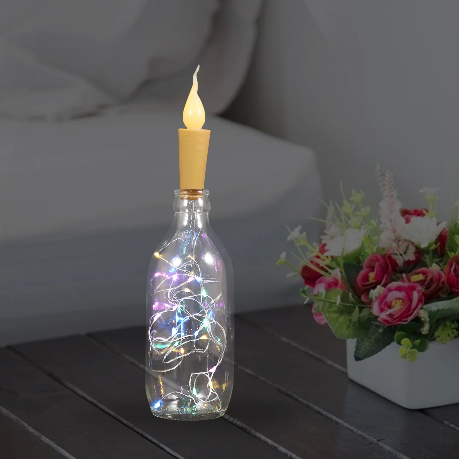 2 قطعة 1 متر مثبت زجاجي Led سلسلة أضواء لحفل زفاف ديكور حديقة المنزل مصابيح تعليق للزينة فناء داخلي في الهواء الطلق #3