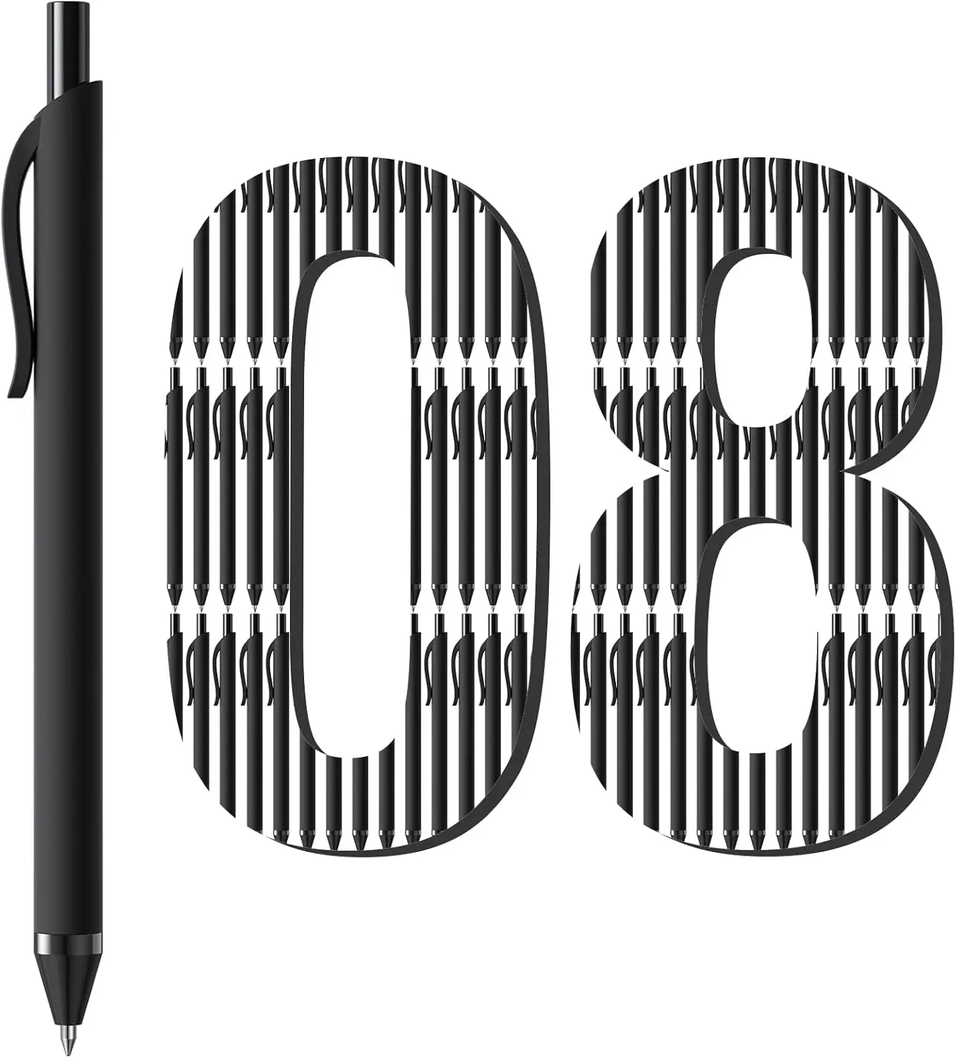 

Набор из 108 ручек-клик, черные чернила без размазывания, выдвижные, с гладким письмом, для офиса и школы, средний наконечник 1,0 мм