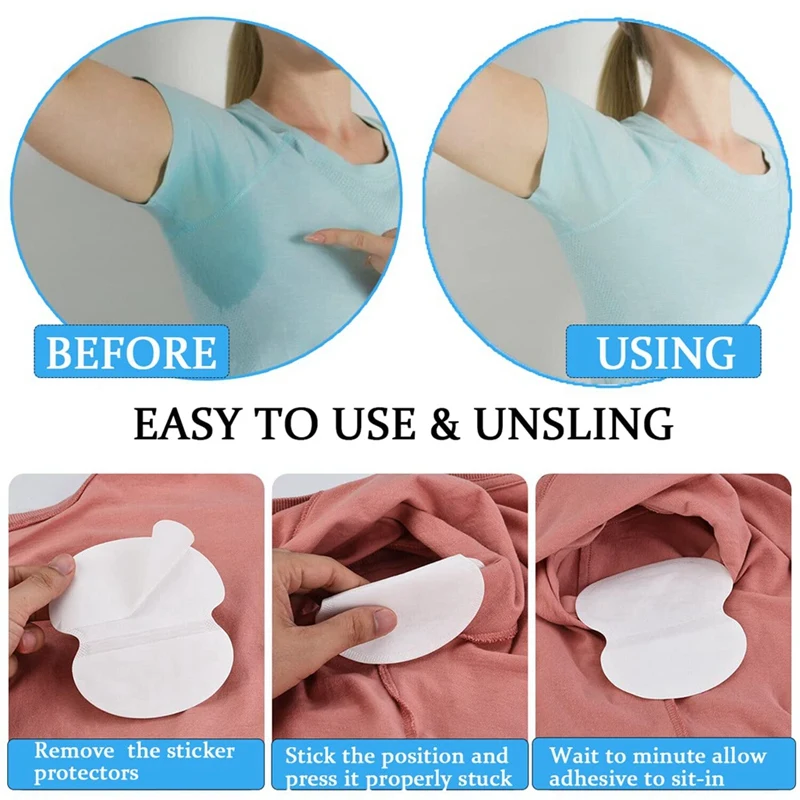 50Piece Armpit Sweat Pads Underarm Pad Summer Deodorant Disposable Absorbent Liners Unisex