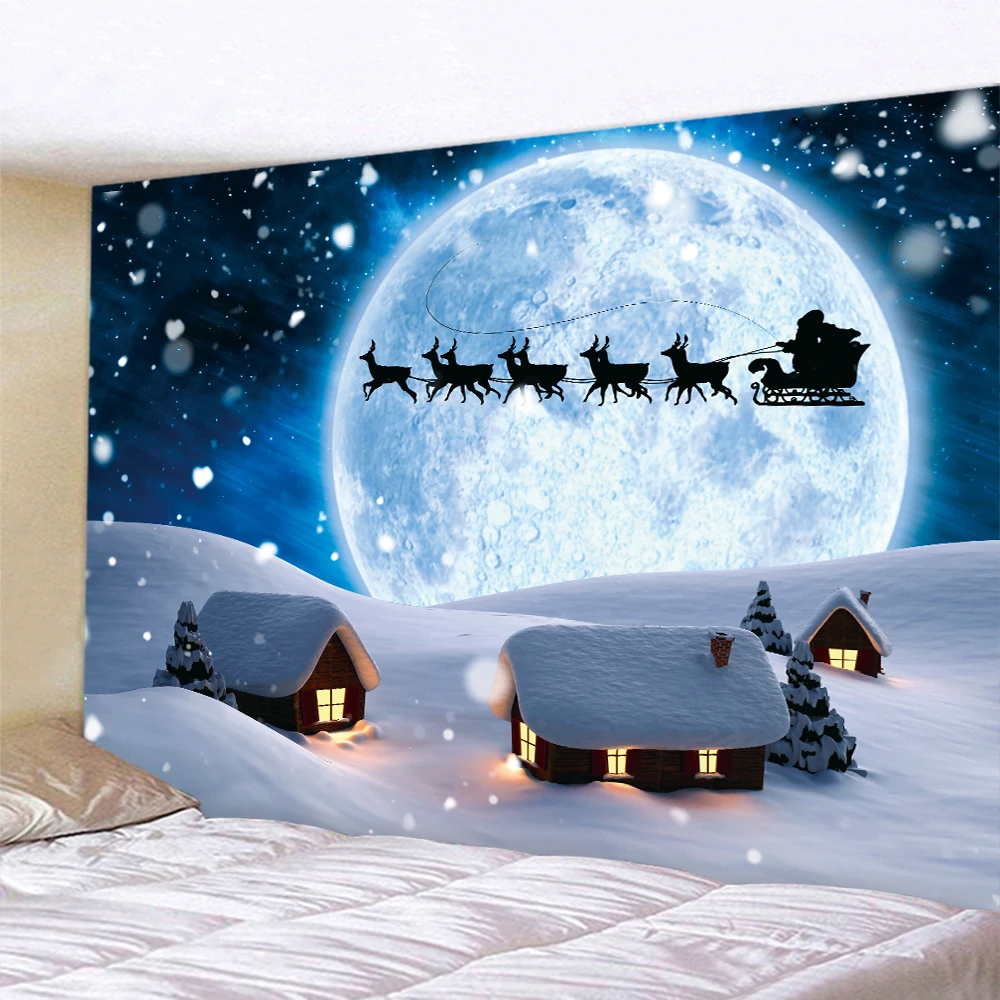 Home Decoration New Year Christmas Art Tapestry Hippie Boho Wall Hanging Bedroom  Decor Background Fabric tapeçaria de natal