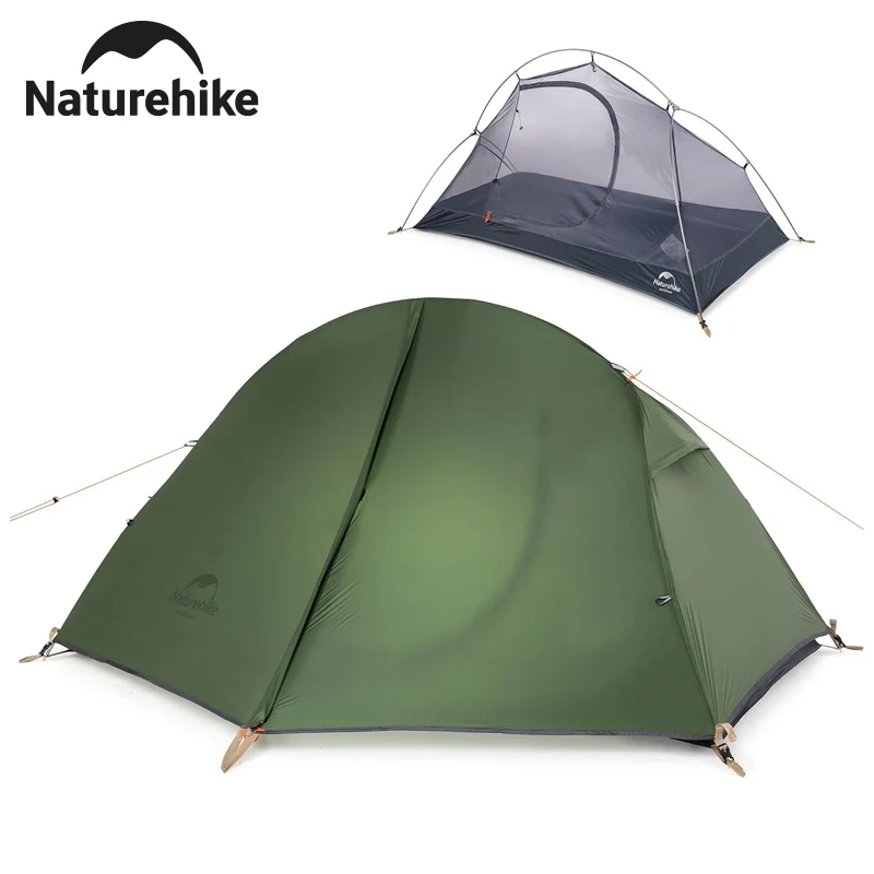 Tente légère Naturehike pour 1 personne, tente imperméable, portable, adaptée au cyclisme, à la randonnée, au camping, à la randonnée en sac à dos, tente d'extérieur