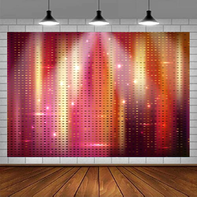 Photography Backdrop Disco Party Decoration Red Disco Ball Neon Light Let's Glow Crazy Background Rave Scene Photo Booth Props