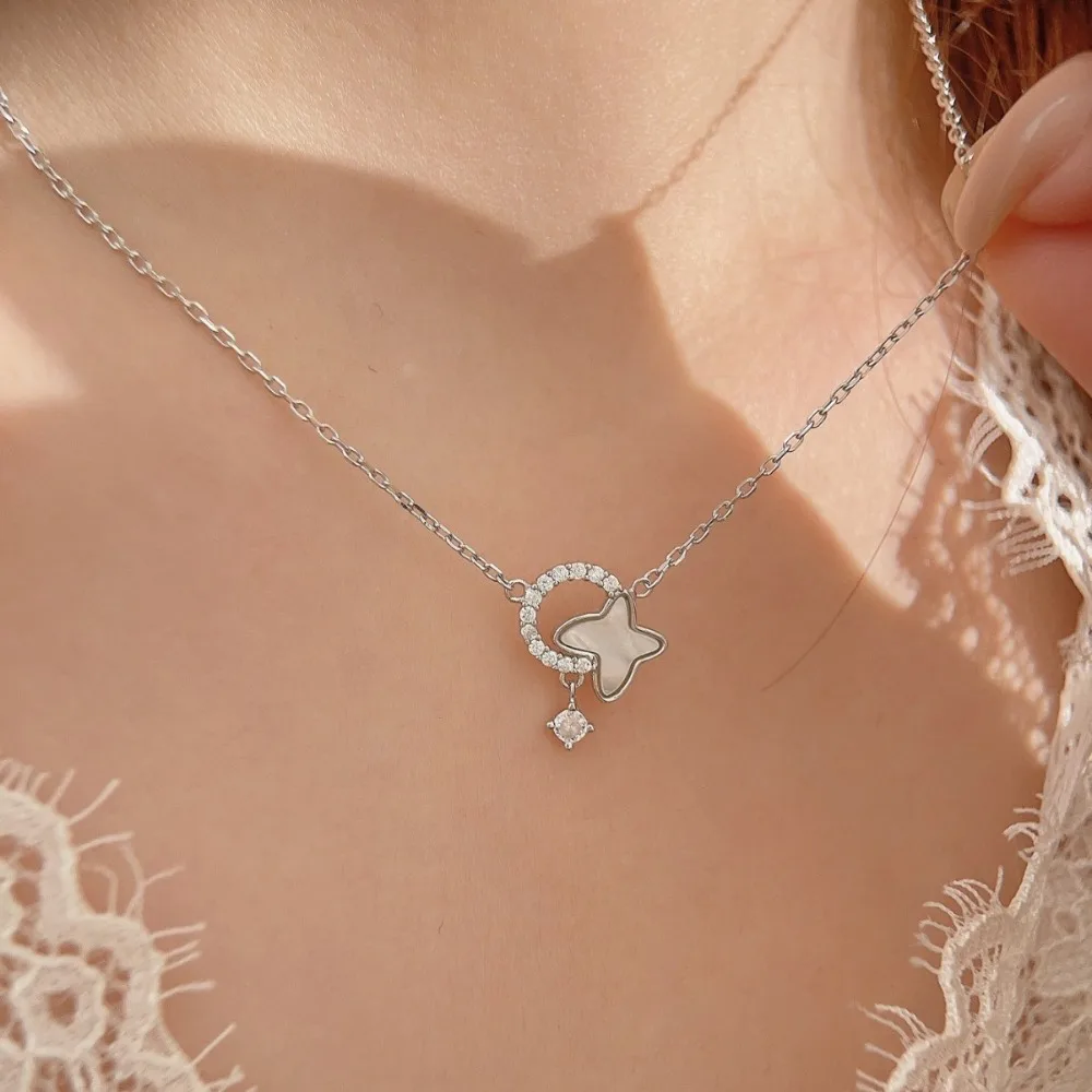 فراشة قلادة ضوء فاخر قسط تصميم المجوهرات سلسلة الترقوة الأزياء قلادة فريتيلاري