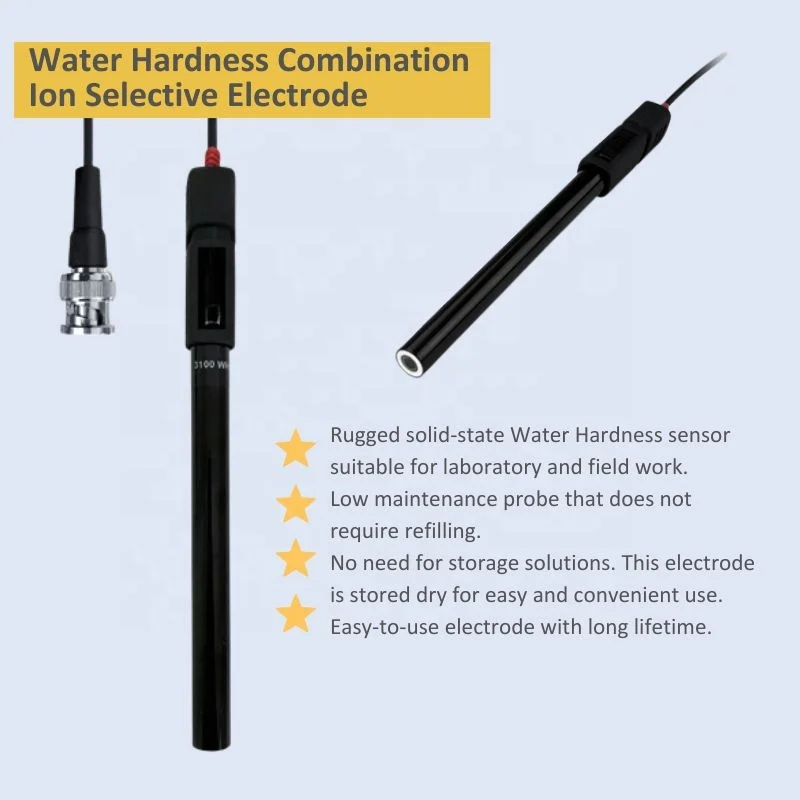 Portable Water Hardness Meter With Ca2+ Mg2+ Ion Selective Probe Sensor In 5 Types Units For Boiler Hard Soft Water
