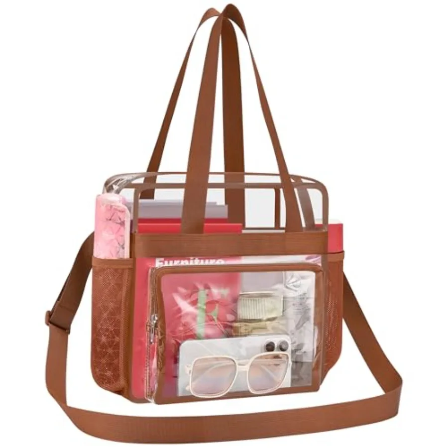 

Clear Bag for Stadium Events 12x12x6 Clear Tote Stadium Bag with Reinforced Straps for Sport Fan Events Travel