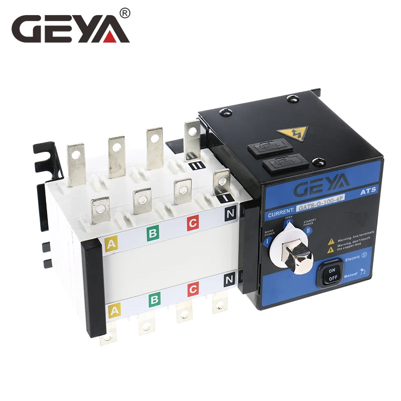 GEYA G Type ATS PC Class  Automatic Transfer Switch Electrical Selector Switches 4P 100A AC400V Auto or Manual ATS