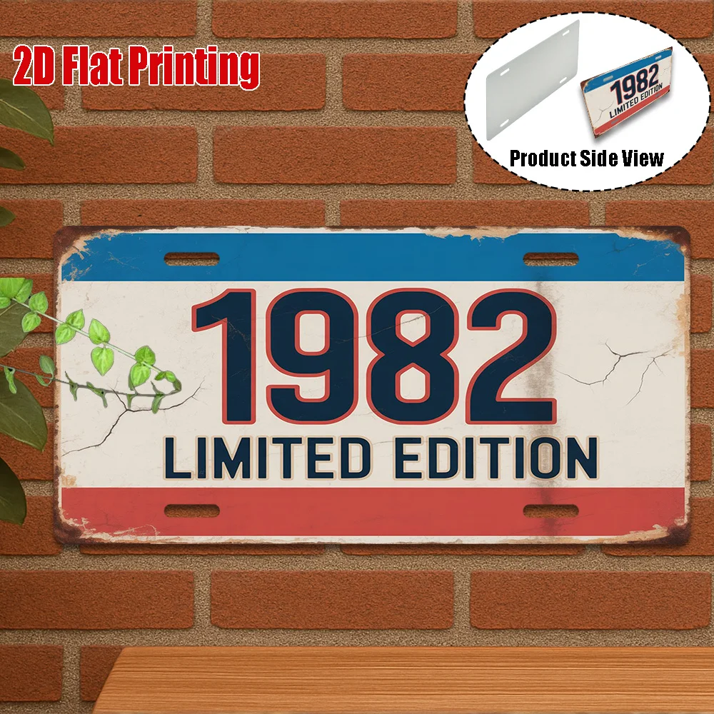 2D Flat1pc, Vintage Aluminum Sign for Decorative Purposes Only, Outdoor Plaque & Wall Decoration , 1982 Aluminum Sign