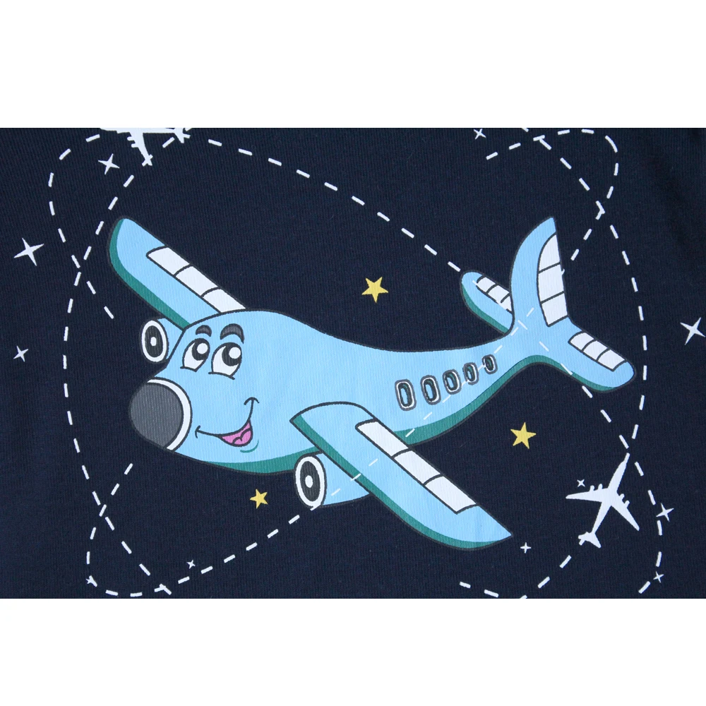 Boys Cartoon Pajamas Spring Autumn Long Sleevep Pijama Kids Airplane Motorcycle Pyjama Cotton Baby Homewear Underwear Clothes