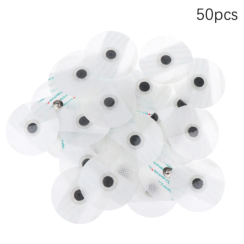 50pcs ECG Electrodes Medical Disposable Electrode Patch EKG Accessories Non-woven ECG Electrode Pads