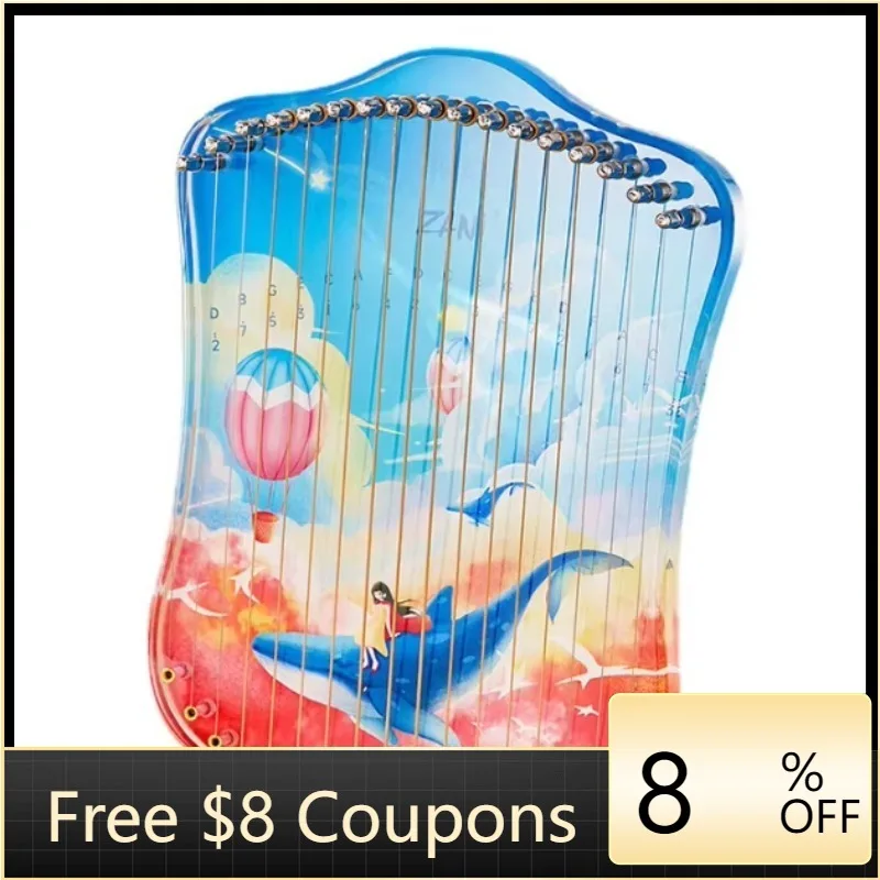 

STLF ZANI Lyre 21 Tone Acrylic Painted Thumb Piano Small Instruments Wholesale Cross-border Exclusive