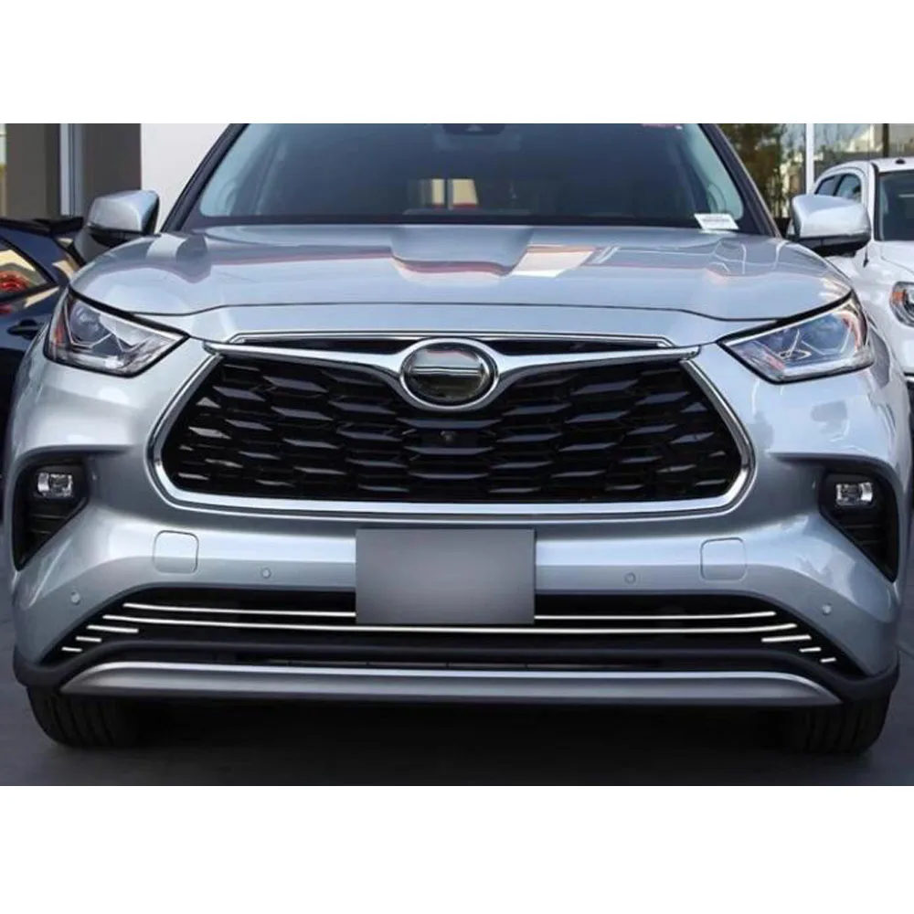 Front Bumper Racing Grills Trim for Toyota Highlander Kluger 2020 2021 2022 2023 2024 2025+Accessories Exterior Grille Covers