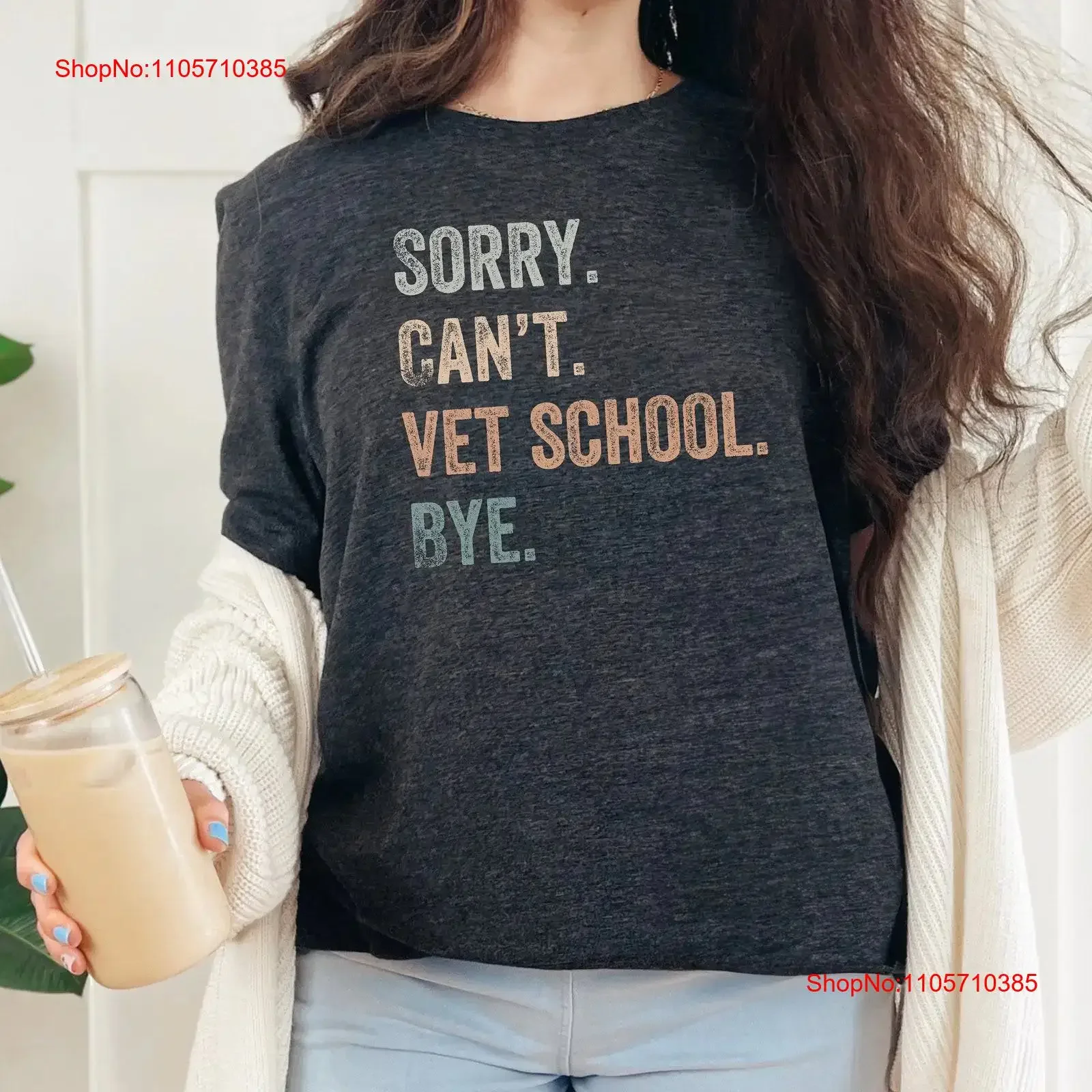 Sorry can't vet school bye shirt student gift veterinarian veterinary T vintage Washed Comfortable Unisex Versatile Breathable