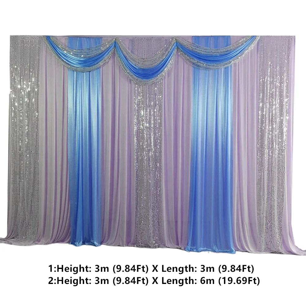 

Wedding Stage Curtain With Beatiful Swag, Drape and Backdrop, Wedding Decoration, 3m X 6m 20ft (w) X 10ft (h)