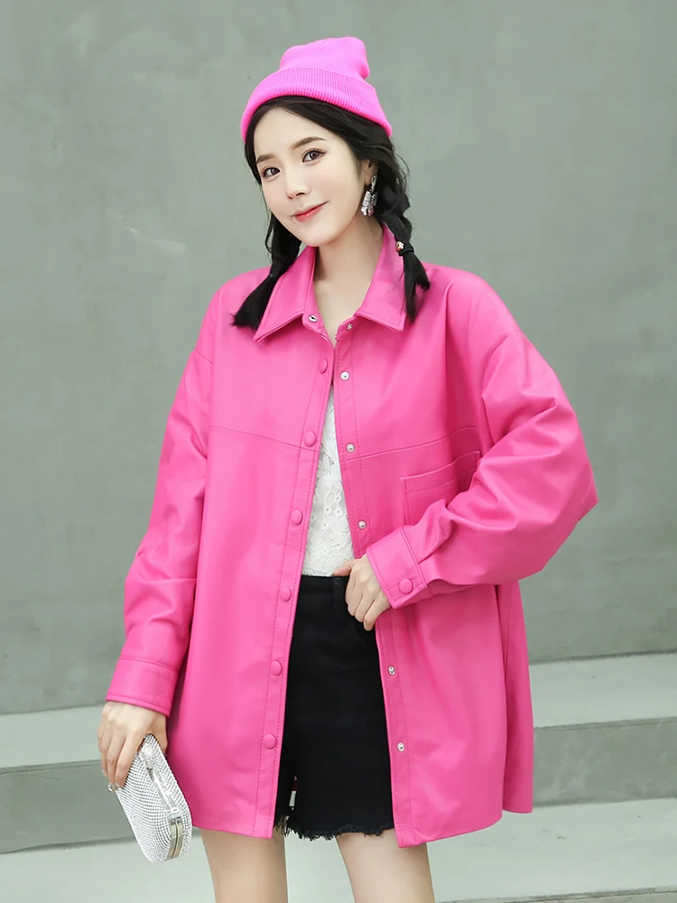 

Новая женская кожаная куртка из натуральной кожи с воротником, средней длины, в стиле «Sweet Cool», из кожи глубокого оттенка, с эффектом омоложения