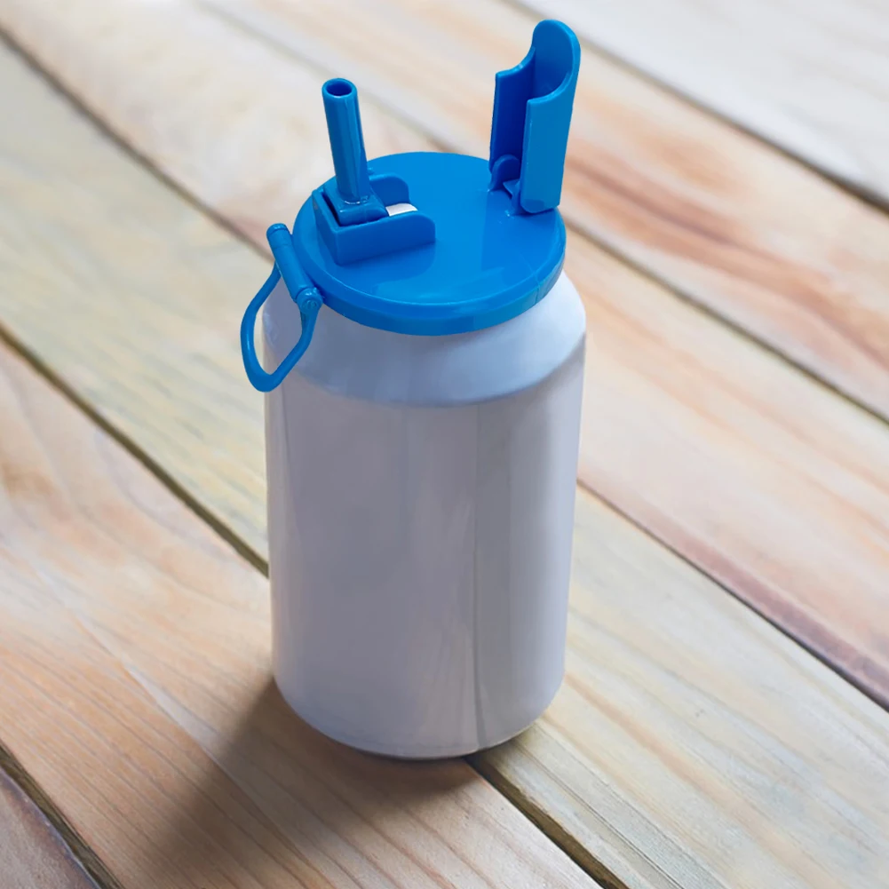 10/1 قطعة غطاء علبة الصودا المحمولة سيليكون القش الصودا يمكن غطاء مع القش قابلة لإعادة الاستخدام مناسبة للمشروبات المعلبة عصير البيرة الصودا #4