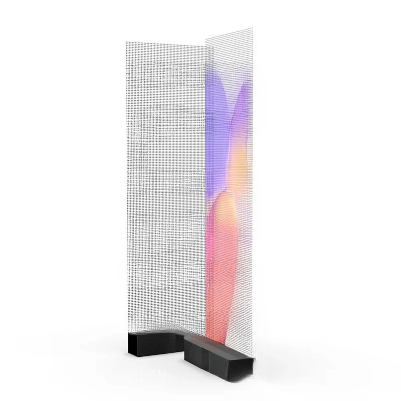 250x1200mm Holographic Invisible Led Screen Flexible Transparent Led Film for Shopping Mall 5000cd Brightness 3-Year Warranty