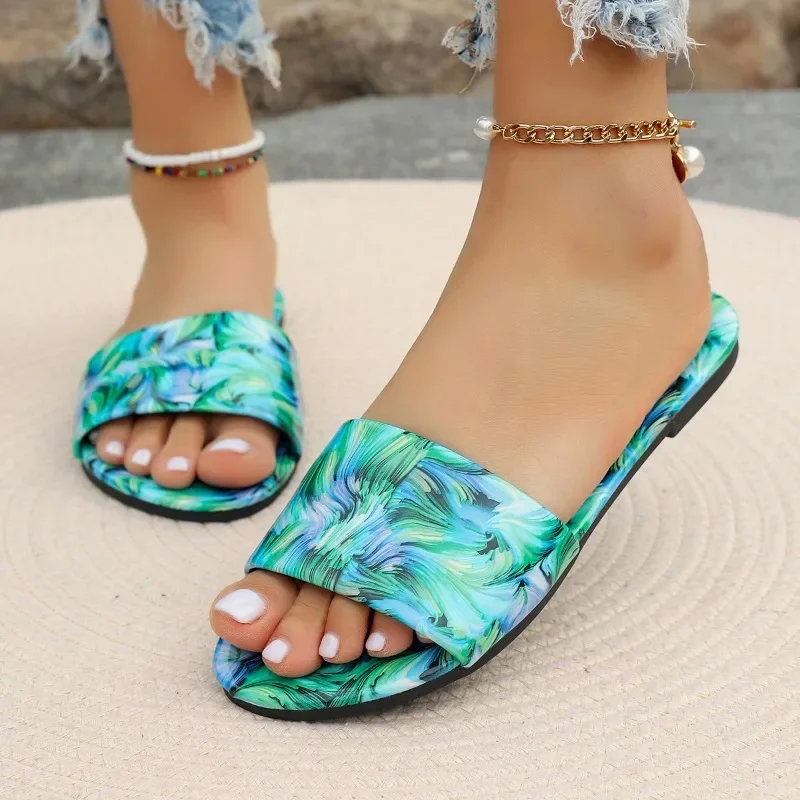 2024 Hot Selling High Quality Summer New Style Flip Flops for Women Colorful Slippers Casual Open Toe Flat Slippers for Women