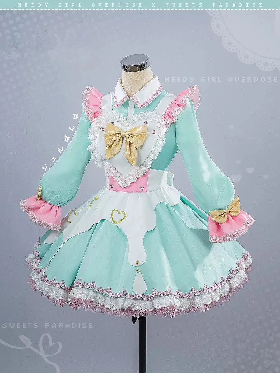 KAngel Maid Dress Cosplay Costume Game NEEDY GIRL OVERDOSE Anime Women Lovely Role Play Clothing Halloween Party Suit Pre-sale